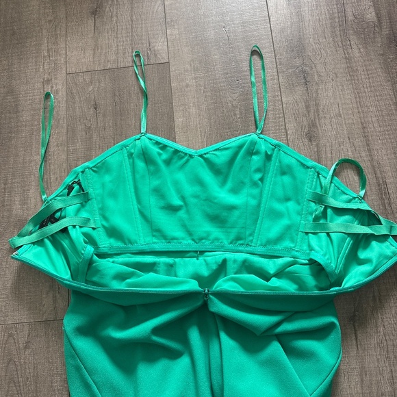 BCBGMAXAZRIA Daphine Emerald Green Bustier Dress: - Picture 5 of 5